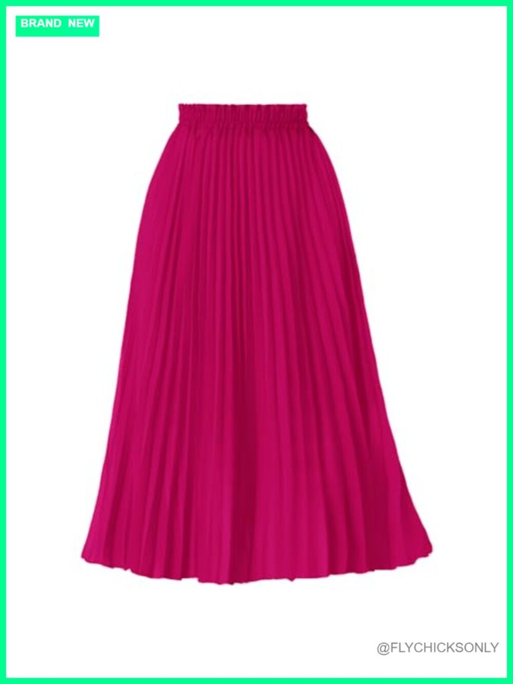 Women's Pleated A-Line High Waist Flowy Midi Skirt